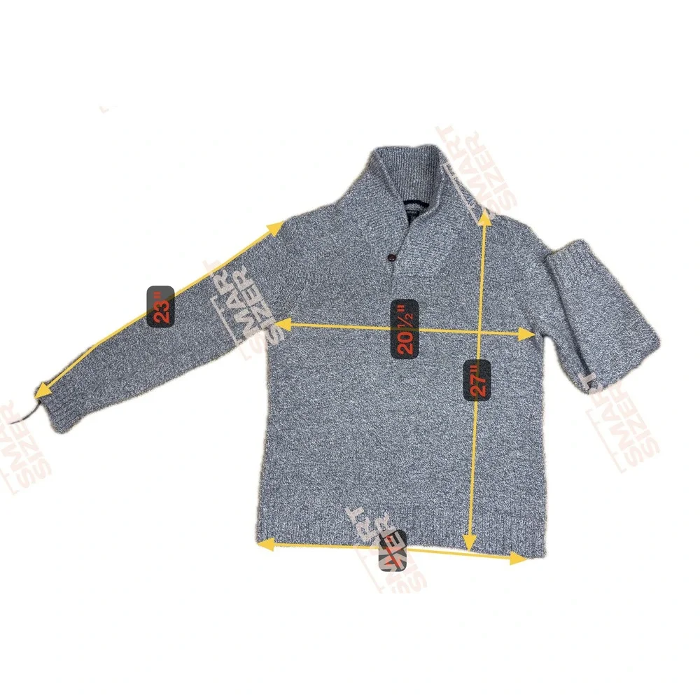 Banana Republic Mens Shawl‎ Collar Sweater Heathered Gray XL